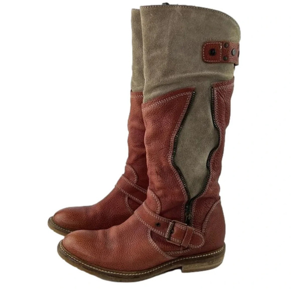 DKODE TwoTone Leather  Tall Boots - Picture 1 of 14